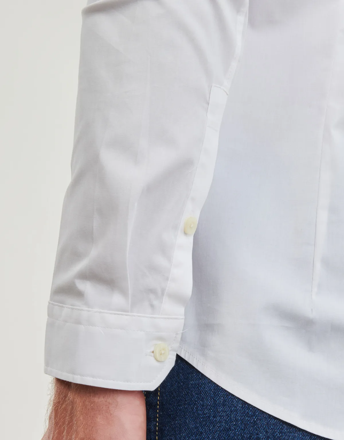Tommy Jeans - TJM ORIGINAL STRETCH SHIRT Blanc
