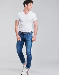 Tommy Jeans - TJM ORIGINAL JERSEY TEE V NECK Blanc Discount