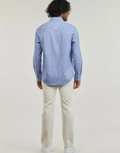 Tommy Jeans - TJM REG LINEN BLEND SHIRT Bleu