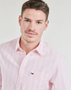 Tommy Jeans - TJM REG OXFORD STRIPESHIRT Rose