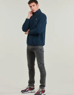 Tommy Jeans - TJM REG S FLAG POLAR 1/4 ZIP Marine