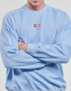 Tommy Jeans - TJM SKATER TIMELESS TOMMY CREW Bleuciel New