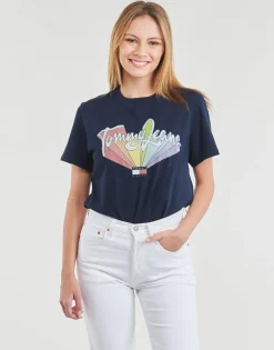 Tommy Jeans - TJW BXY RAINBOW FLAG TEE Marine Outlet