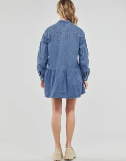 Tommy Jeans - TJW CHAMBRAY SHIRT DRESS Bleu