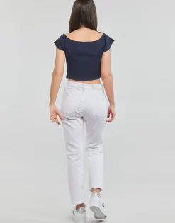 Discount Tommy Jeans - TJW CROP RIB OFF SHOULDER TOP Marine