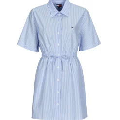 Clearance Tommy Jeans - TJW MINI STRIPE SHIRT DRESS Bleu