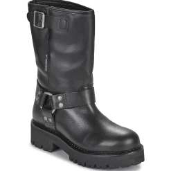 Tommy Jeans - TJW URBAN BIKER BOOT LEATHER Noir Clearance