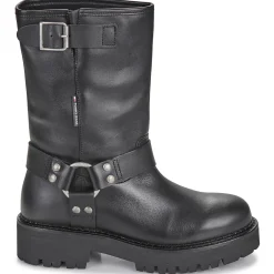 Tommy Jeans - TJW URBAN BIKER BOOT LEATHER Noir Clearance