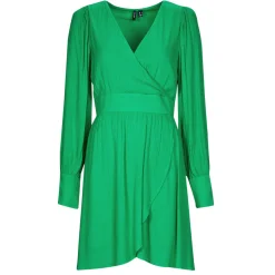 Vero Moda - VMPOLLIANA LS SHORT DRESS WVN Vert Hot