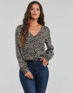 Vero Moda - VNMNAJA LS V NECK PLEAT SHIRT Beige