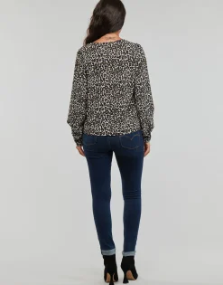 Vero Moda - VNMNAJA LS V NECK PLEAT SHIRT Beige