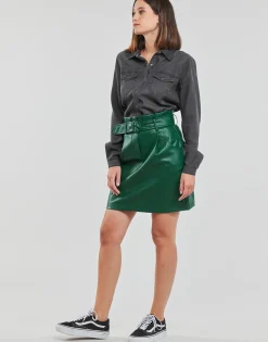 Best Vila - VICHOOSY HW COATED SKIRT Vert