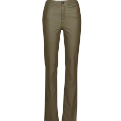 Vila - VICOMMIT COATED HW STRAIGHT PANT Marron