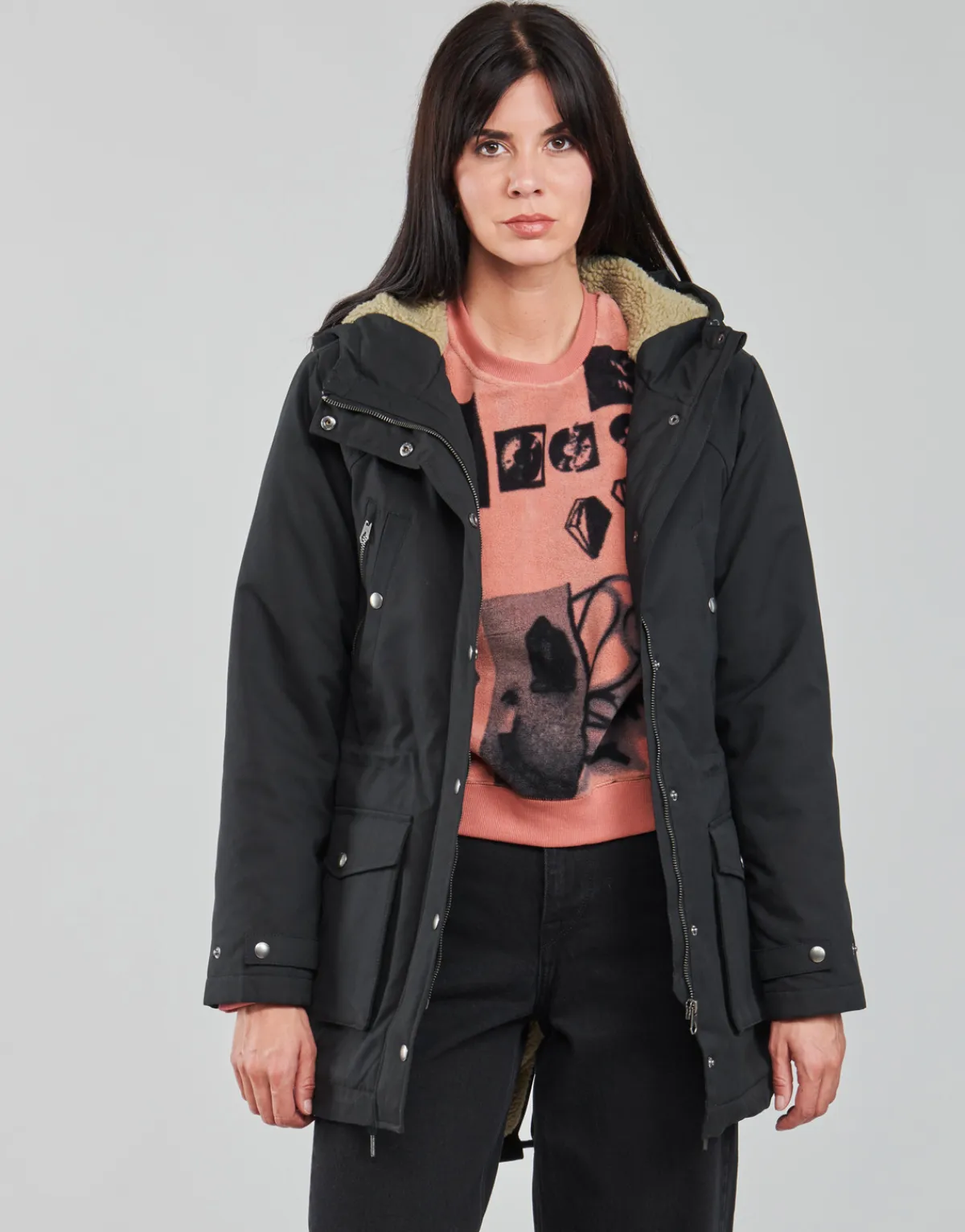 Clearance Volcom - WALK ON BY 5K PARKA Noir